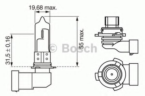 1987302153 BOSCH Лампа НB4 12V 51W Bosch Pure Light картон 1 шт.