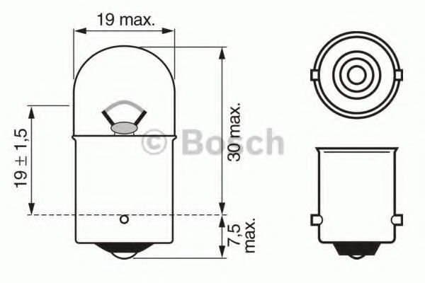 1987302204 BOSCH Лампа PURE LIGHT R5W 12V 5W (картон) (мин 10 шт)