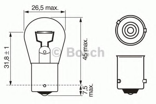 1987302213 BOSCH Лампочка 12V21W