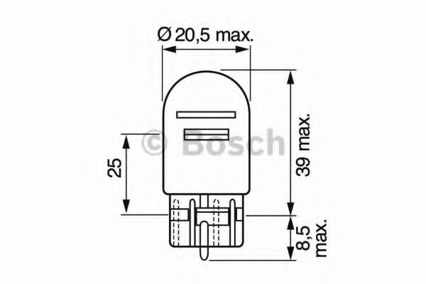 1987302252 BOSCH Лампа W21/5W 12V Bosch картон 1 шт.