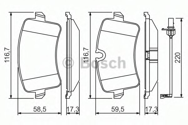 0986494488 BOSCH Колодки тормозные VAG A6/A7 11- задн.