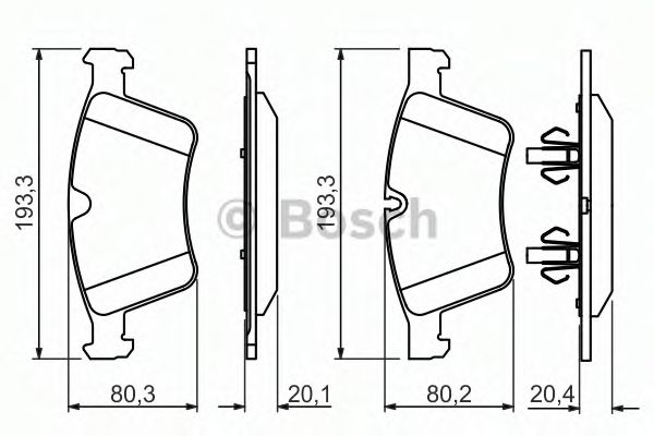 0986494427 BOSCH Колодки тормозные передние