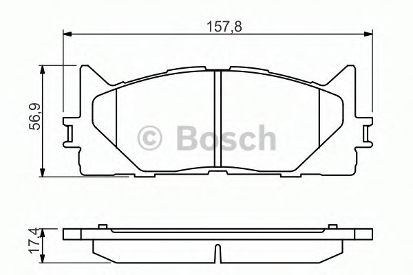 0986494430 BOSCH Колодки тормозные передние 157*57 мм CAMRY 30-50 ES (_V4_) 06-12 0986494430 Bosch