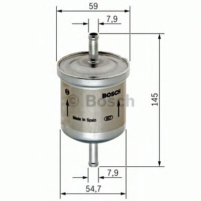 0450905976 BOSCH Фильтр топливный CHEVROLET AVEO 03- 1.2-1.4