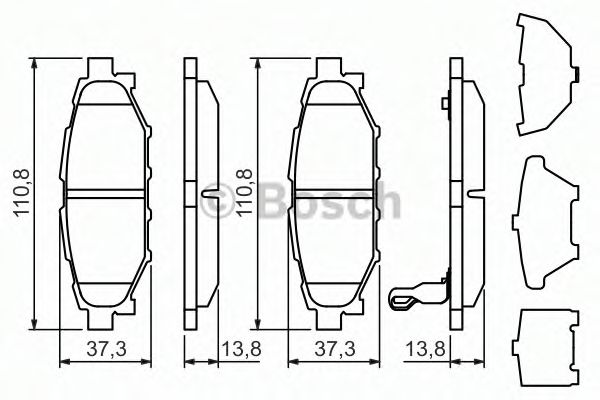0986494444 BOSCH Колодки тормозные subaru legacy 03 outback 03 2.02.5 задние