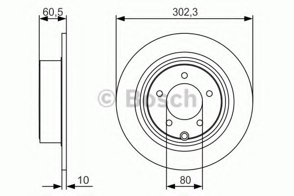 0986479R07 BOSCH Диск тормозной MITSUBISHI ASX/OUTLANDER 07- задн.
