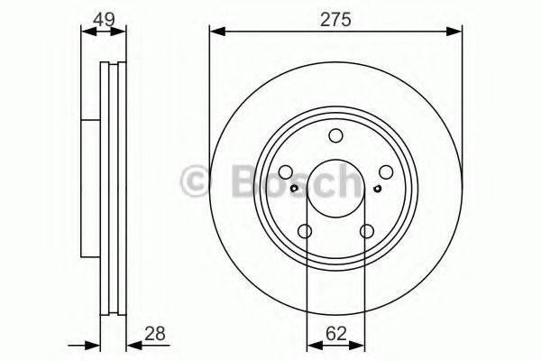 0986479R58 BOSCH ТОРМОЗНОЙ ДИСК ПЕРЕДНИЙ