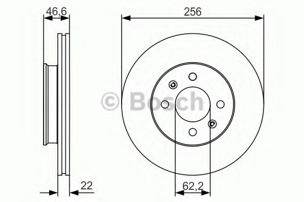 0986479R77 BOSCH Диск тормозной передний SOLARIS/RIO 10- 256x22х43.8 Bosch