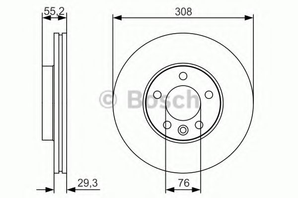 0986479R84 BOSCH ТОРМОЗНОЙ ДИСК ПЕРЕДНИЙ