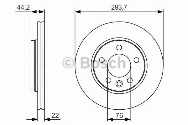 0986479S06 BOSCH Диск тормозной VW TRANSPORTER(T5)/MULTIVAN 5 задн.