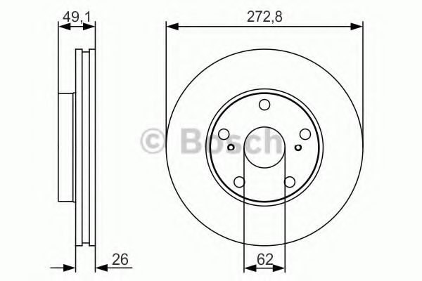 0986479S16 BOSCH ТОРМОЗНОЙ ДИСК ПЕРЕДНИЙ