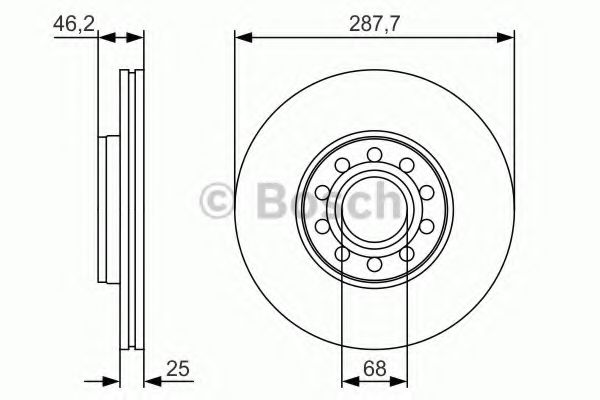 0986479S19 BOSCH ТОРМОЗНОЙ ДИСК ПЕРЕДНИЙ