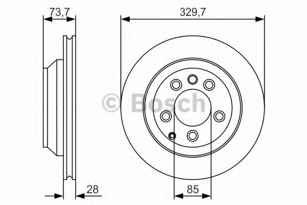 0986479S20 BOSCH Диск тормозной задний (330х28) AUDI Q7 3.0D-6.D 06-15 VW Touareg (7LP) 3.0-6.0 Bosch