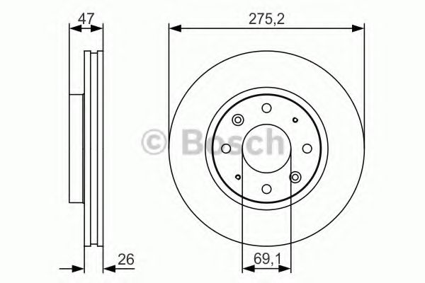 0986479S28 BOSCH ТОРМОЗНОЙ ДИСК ПЕРЕДНИЙ
