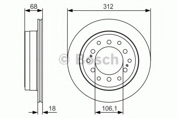 0986479S36 BOSCH Диск тормозной TOYOTA LAND CRUISER 120 03- задн.вент.