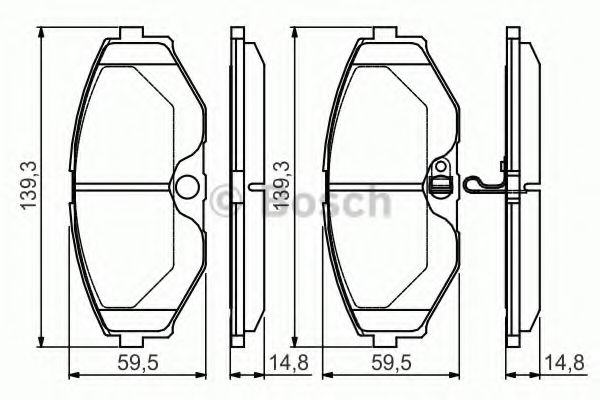 0986495147 BOSCH ДИСКОВЫЕ КОЛОДКИ ПЕРЕДНИЕ