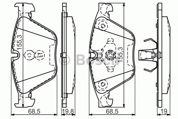 0986494549 BOSCH Колодки тормозные BMW 5(F10)/5(F11) 10-