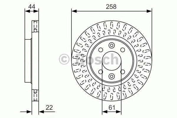 0986479A86 BOSCH Диск тормозной передний 258х22х44 Renault Bosch