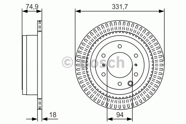0986479T90 BOSCH Диск тормозной задний