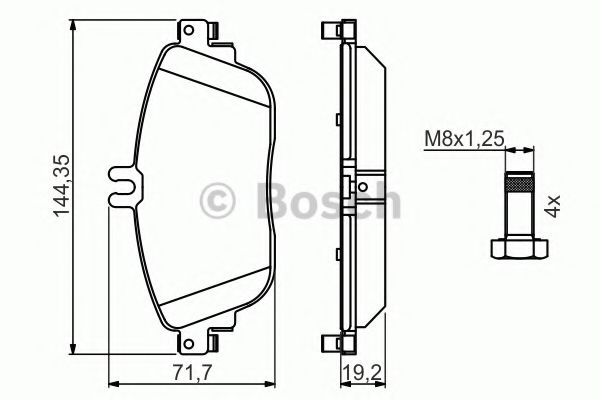 0986494662 BOSCH Колодки торм.пер. MB A B CLA GLA 11- (спортпакет)