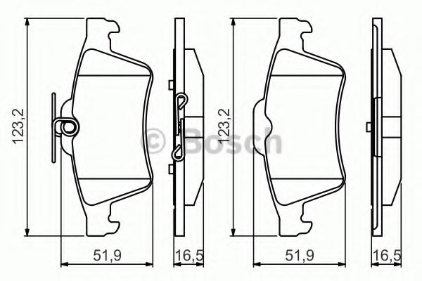 0986495216 BOSCH Колодки тормозные FORD/DA/VOLVO FOCUS/3/5/S41 03- задн.