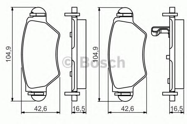 0986495250 BOSCH колодки торм.зад.