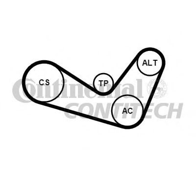 6PK1050K2 CONTITECH ремень поликлиновой с роликами, комплект