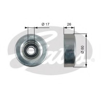 T36424 GATES Ролик обводной ремня поликлинового Honda T36424 Gates