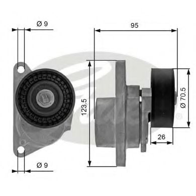 T38190 GATES Натяжитель ремня приводного VOLVO S4S6S8XC7XC9