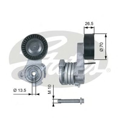 T39112 GATES ролик нат. с мех. bmw e60616370818587 2.53.0 05>ts790