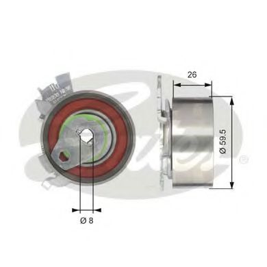 T43106 GATES Ролик ремня ГРМ CHEVROLET CAPTIVA/OPEL ANTARA 2.4 06-
