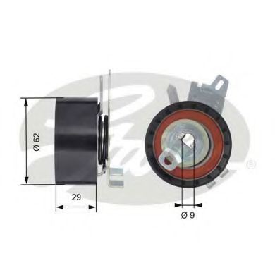 T43145 GATES натяжной ролик ремня грм psa c4, 307, 407