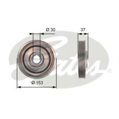 TVD1090 GATES шкив квала ford 2.0d focus ii, mondeo, kuga