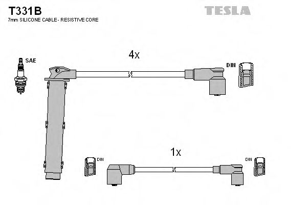 T331B TESLA провода зажигания landrover freelander 1.8i 1998-