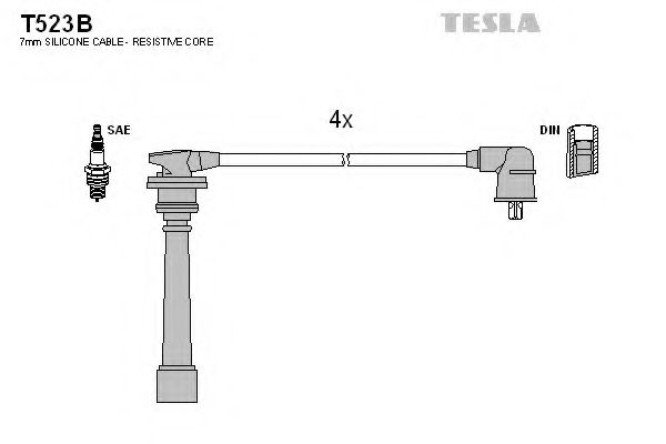 T523B TESLA Провода высоковольтные