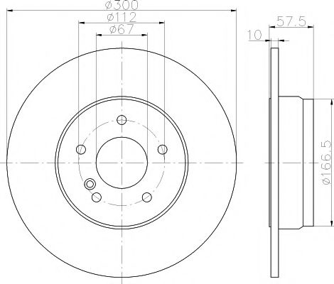92163303 TEXTAR Диск торм.задн.mb c-class 07-