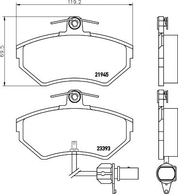 2194504 TEXTAR Колодки тормозные пер. ad a4, vw passat b5