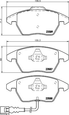 2358701 TEXTAR Колодки тормозные VAG FABIA/POLO/RAPID 09- перед.с датчиком