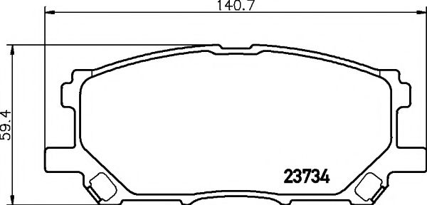 2373401 TEXTAR Накладки тормозные передние Rx300/400h 03-