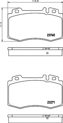 2374502 TEXTAR Колодки тормозные MB W211 -08 перед.