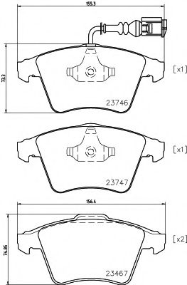 2374601 TEXTAR Колодки тормозные VW TRANSPORTER/MULTIVAN 03- перед.