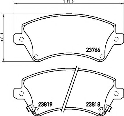 2376601 TEXTAR Колодки торм.пер. Toyota Corolla 1.4/1.6/1.8/2.0D 0/02->