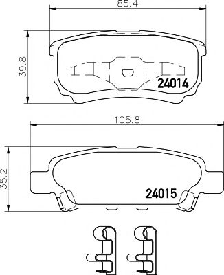 2401401 TEXTAR Колодки тормозные MITSUBISHI LANCER 03- задн.с датчиком