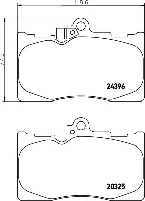2032501 TEXTAR Колодки тормозные передние 118*77 Textar