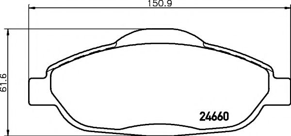 2466001 TEXTAR Колодки тормозные PEUGEOT 308/3008 08- перед.