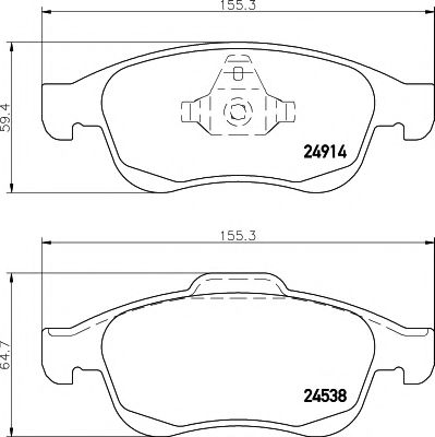 2491401 TEXTAR Колодки тормозные RENAULT DUSTER/MEGANE/FLUENCE 09- перед.