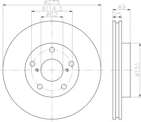 92139703 TEXTAR Диск торм. TOYOTA RAV 4 00> перед. вент. 1 шт (min 2 шт)