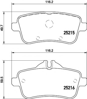 2521502 TEXTAR Колодки тормозные задние