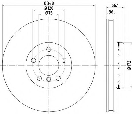 92253725 TEXTAR Диск торм. bmw 5/6/7 f10/f01/f13 перед. вент. левый 1 шт (min 2 шт)