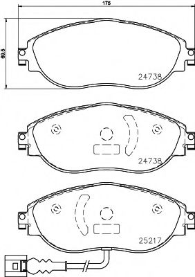2473803 TEXTAR Колодки дисковые передние seat alhambra, vw sharan 1.42.0tsi2.0tdi 10
